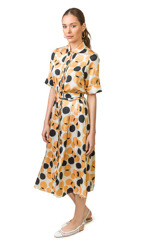 Andria Dress (Ecru Polka Dots print)