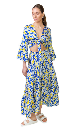 Rafaela Skirt (Blue Hearts print)