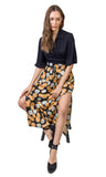 Oriana Skirt (Black Polka dots print)