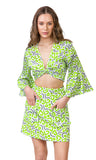 Amelia Skirt (Lime Hearts print)