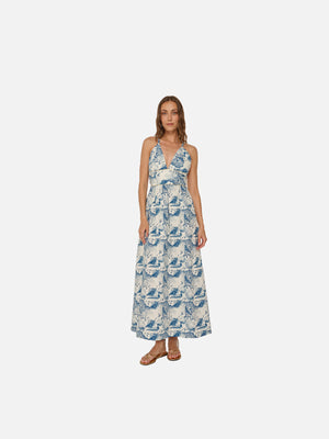Jasmine Dress (Blue Sea Print)