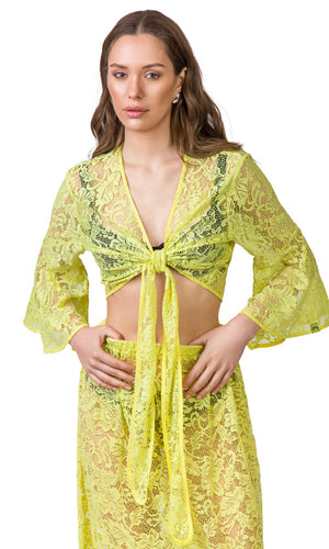 Celia Top (Yellow lace)