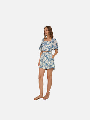 Gigi Shorts (Blue Sea Print)