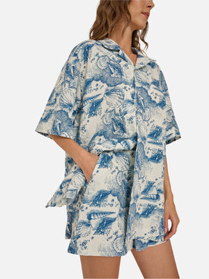 Gigi Shorts (Blue Sea Print)