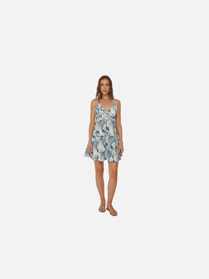 Daphne Dress (Blue Sea Print)