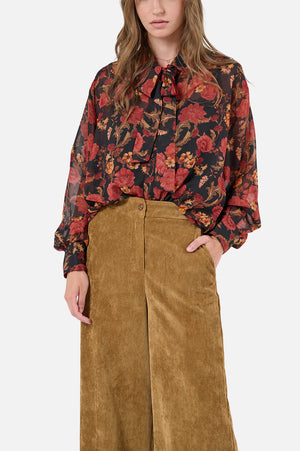 Eleanorra Shirt (Black Floral Print)