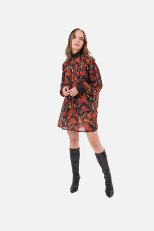 Vienna Dress (Black Floral Print)