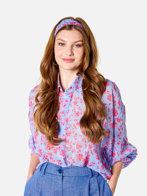 Eleanor Shirt (Sky Blue Floral)
