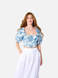 Allegra Top (Blue Sea Print)