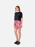 Adela Shorts (Pink Stripes Floral Print)