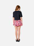 Adela Shorts (Pink Stripes Floral Print)
