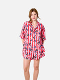 Adela Shorts (Pink Stripes Floral Print)