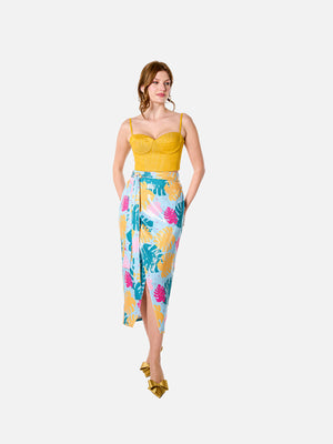 Alina Skirt (Aqua Tropical print)