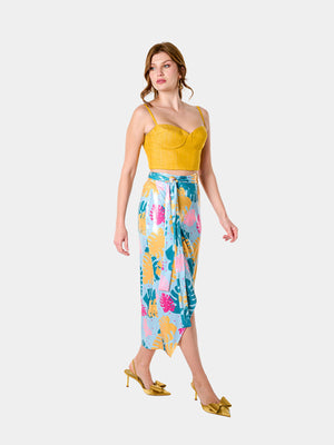 Alina Skirt (Aqua Tropical print)