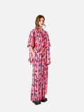 Amara Pants (Pink Stripes Floral Print)