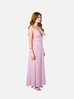 Jasmine Dress (Pink Stripes)