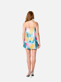 Valentina Dress (Aqua Tropical Print)