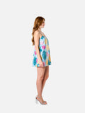 Valentina Dress (Aqua Tropical Print)