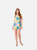 Valentina Dress (Aqua Tropical Print)